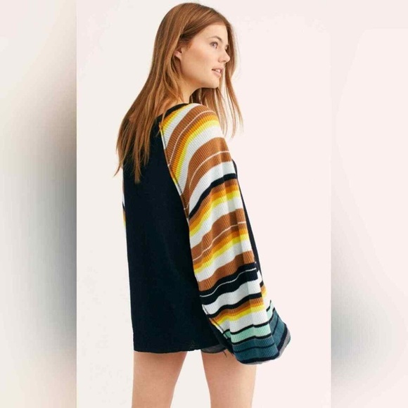 Free People We The Free Rainbow Dreams Sweater In Black - Picture 4 of 9